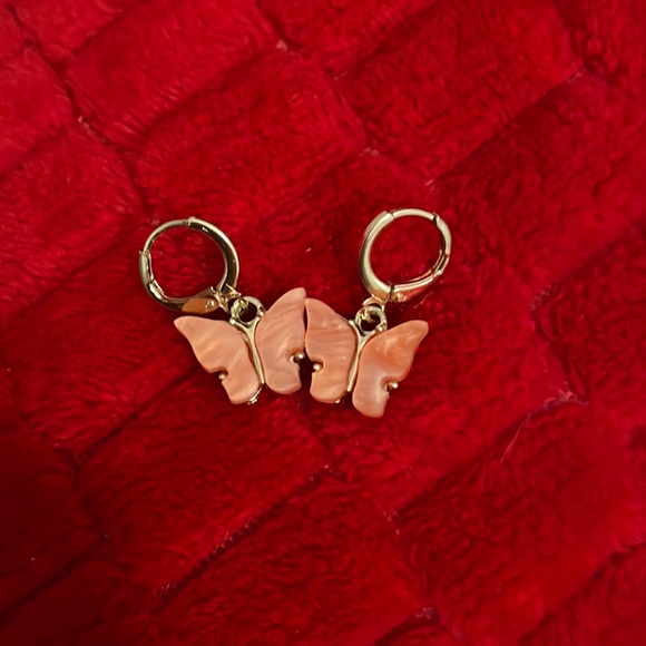 Jewelry - Orange butterfly earrings